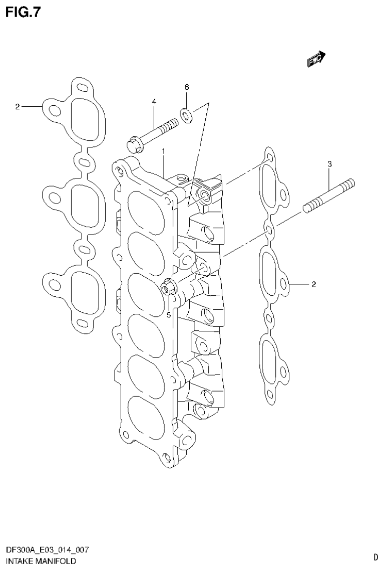 Suzuki DF250AP INTAKE MANIFOLD parts diagram